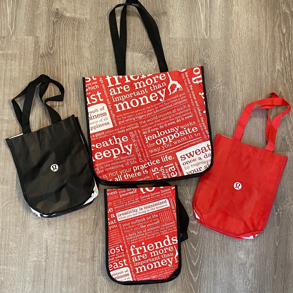 Lululemon Tote Bag Set - Red and Black